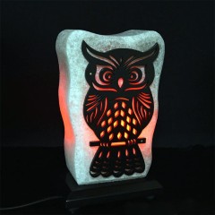 Настольный светильник из каменной соли «Сова» в подарок для детей
