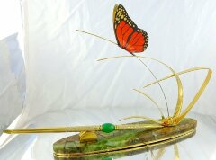 Настольная визитница с ручкой «Бабочка»