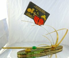 Настольная визитница с ручкой «Бабочка»