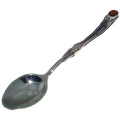 Серебряная ложечка «Малышка» с янтарем