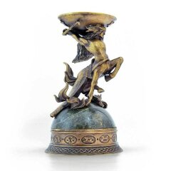 Бронзовый подсвечник «Стрелец» на камне для интерьера дома