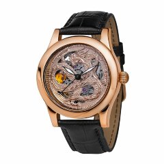 Золотые мужские часы «ДРАКОН» с янтарём