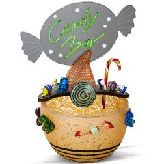 Подарочная чаша «CANDY BAR» из оранжевого художественного стекла