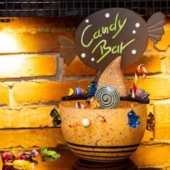 Подарочная чаша «CANDY BAR» из оранжевого художественного стекла