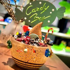 Подарочная чаша «CANDY BAR» из оранжевого художественного стекла