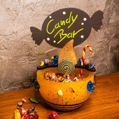 Подарочная чаша «CANDY BAR» из оранжевого художественного стекла