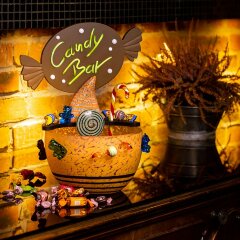 Подарочная чаша «CANDY BAR» из оранжевого художественного стекла