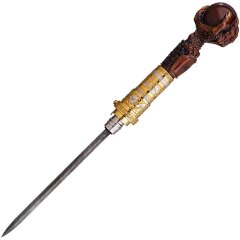Дизайнерская резная трость «Властелин мира» с дамасским клинком