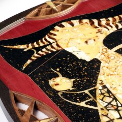 Интерьерное панно «Начало» из янтаря и ценных пород древесины