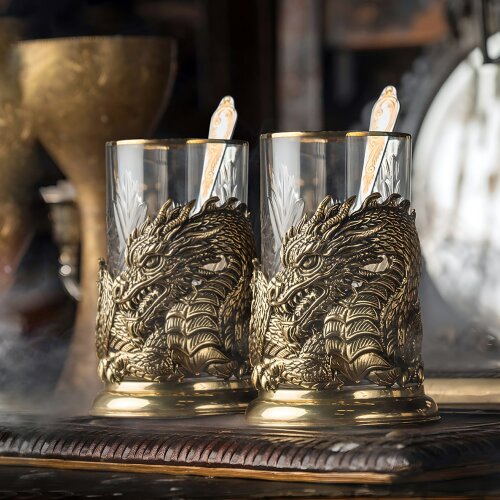 Подарочный набор подстаканников «Дракон» — как символ 2024 года