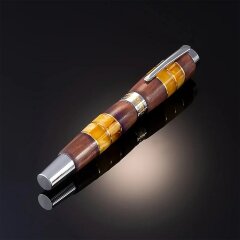 Подарочная перьевая ручка «Стиль» из палисандра и янтаря