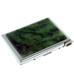 Портсигар металлический на 10 сигарет «Нефрит» с зажигалкой в подарок папе