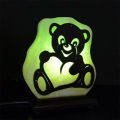 Настольный светильник из каменной соли «Мишка» в подарок мальчику