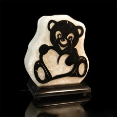 Настольный светильник из каменной соли «Мишка» в подарок мальчику