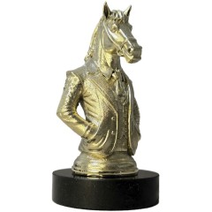 Бронзовый сувенир символ года «Конь коммерческий директор» в подарок начальнику