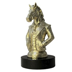 Бронзовый сувенир символ года «Конь коммерческий директор» в подарок начальнику
