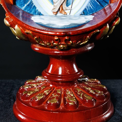 Большое резное яйцо «Христос воскрес» — пасхальные украшения к светлому празднику