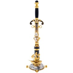 Кортик сувенирный авторский «Пётр первый» с объёмным бюстом российского императора