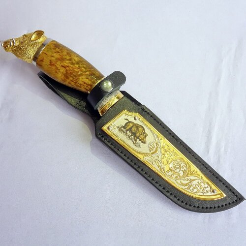 Подарочный нож «Боров» с дамасским клинком