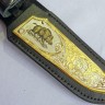 Коллекционный клинок «Боров» — ножи из стали мозаичный дамаск в кожаном чехле с элементами декора