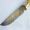 Коллекционный клинок «Боров» — ножи из стали мозаичный дамаск в кожаном чехле с элементами декора