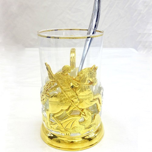 Позолоченный подстаканник «Георгий Победоносец»