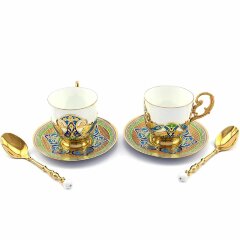 Подарочный кофейный набор «Кофейная пара Узоры» в подарок женщине