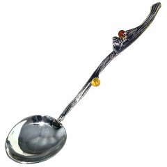 Серебряная ложечка «Малютка» с янтарем