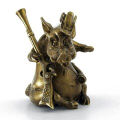 Бронзовая статуэтка «Кабан охотник» в подарок охотнику