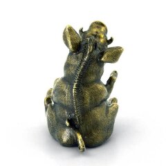 Бронзовая статуэтка «Веселый свин» в подарок коллекционеру