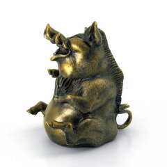 Бронзовая статуэтка «Веселый свин» в подарок коллекционеру