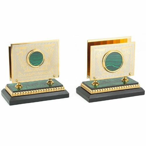 Настольный набор «Лев» (малахит)