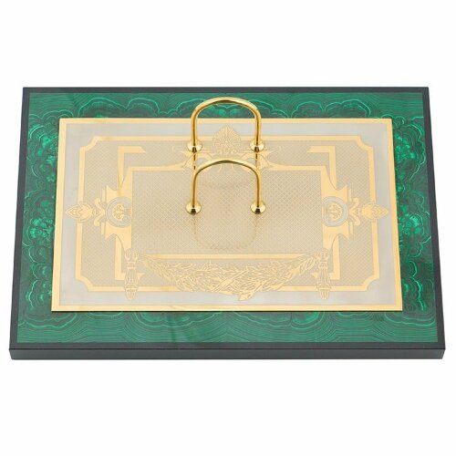 Настольный набор «Лев» (малахит)