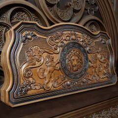 Нарды резные ручной работы «Лев» в подарок руководителю