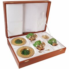 Чайный сервиз «Бабочки» из нефрита