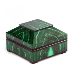 Шкатулка каменная из малахита «Квадрат»