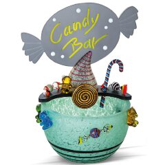 Праздничная чаша «CANDY BAR» из мятного художественного стекла