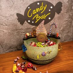 Праздничная чаша «CANDY BAR» из мятного художественного стекла