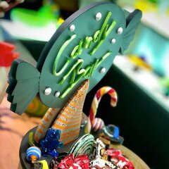 Праздничная чаша «CANDY BAR» из мятного художественного стекла