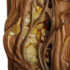 Интерьерное панно «Флора» из ценных пород древесины и янтаря