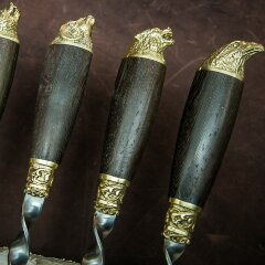 Подарочные шампуры «Добыча охотника» с художественным литьём