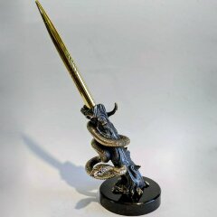 Бронзовая карандашница «Змея на дереве» в подарок коллеге