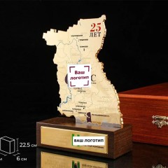 Наградные бизнес сувениры «Карта достижений» с логотипом компании