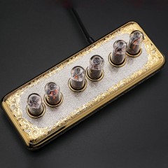 Ламповые часы «Оазис времён» в позолоченном корпусе (теплое ламповое свечение)