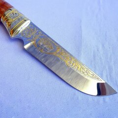 Охотничий нож «Бурый медведь» с позолоченным клинком