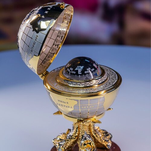 Сувенирный глобус компас «Три кита» в подарок руководителю