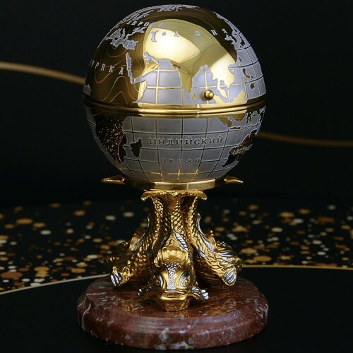 Сувенирный глобус компас «Три кита» в подарок руководителю