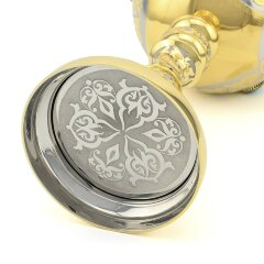 Наградной позолоченный кубок для вина «Царский малахит» в подарок начальнику