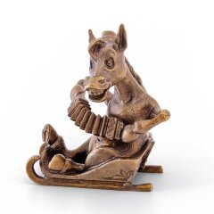 Бронзовая фигурка «Лошадь с гармонью» в подарок коллекционеру