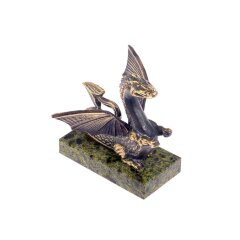 Бронзовая статуэтка «Дракон» на камне — как символ Нового 2024 года